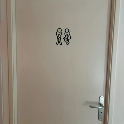 Minimalist Bathroom Door Sign – Unisex Restroom Wall Decor