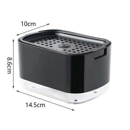 Press Soap Dispenser with Built-In Sponge Holder