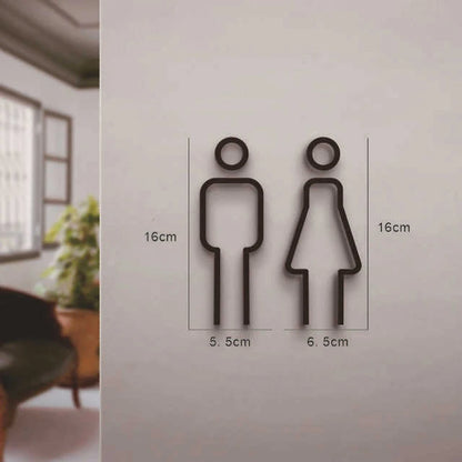 Minimalist Bathroom Door Sign – Unisex Restroom Wall Decor