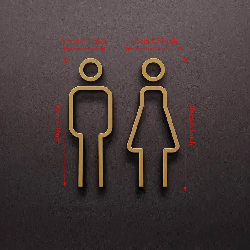 Minimalist Bathroom Door Sign – Unisex Restroom Wall Decor
