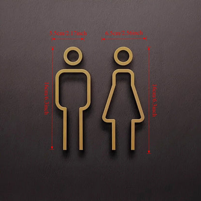 Minimalist Bathroom Door Sign – Unisex Restroom Wall Decor