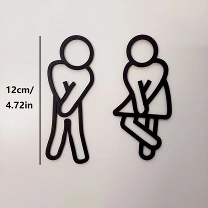 Minimalist Bathroom Door Sign – Unisex Restroom Wall Decor